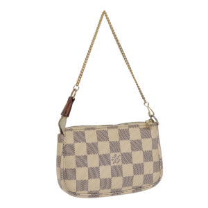 LOUIS VUITTON Damier Azur Mini Pochette Accessoires Pouch N63005 LV Auth 86460 | Luna Bags