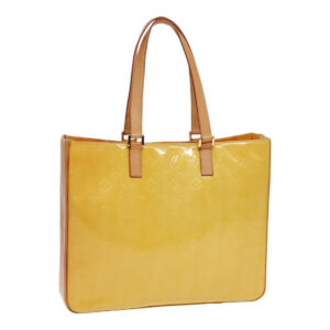 LOUIS VUITTON Monogram Vernis Columbus Tote Bag Lime Yellow M91047 LV Auth 87528 | Luna Bags