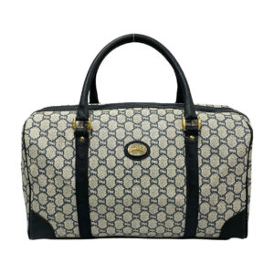GUCCI Boston Duffel bag Leather, PVC Navy Gucci Plus logo Metal Women Used | Luna Bags