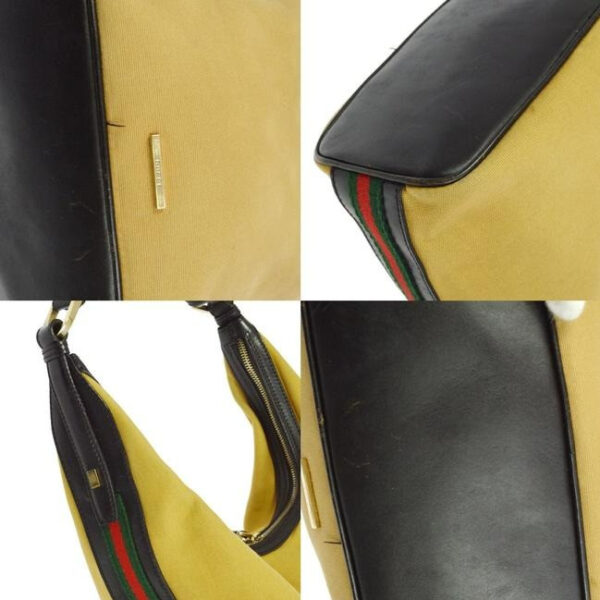 Gucci Vintage Camel Canvas And Brown Leather Bottom With Red Green Stripe Hobo | Luna Bags