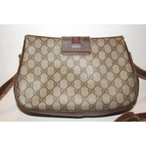 Gucci Vintage Accessory Collection Pursesdesigner Purses Brown Large G Logo Print Coated Canvasleath | Luna Bags