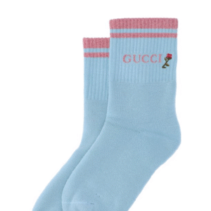 Gucci Rose-embroidered Cotton Ankle Socks in Blue | Luna Bags