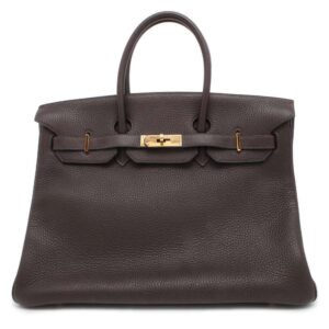 HERMES Birkin Ebene Taurillon Clemence Size 35 | Luna Bags