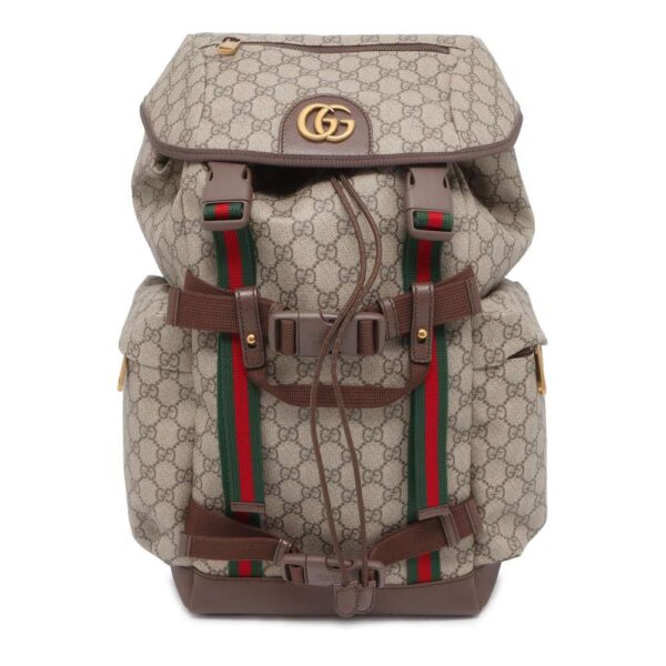 GUCCI Skateboard Backpack Beige 690999 GG SupremeCanvas | Luna Bags