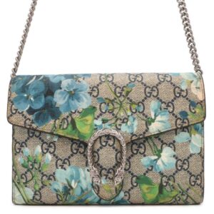 GUCCI Dionysus GG Blooms Chain Wallet Brown/Blue 401231 PVC | Luna Bags