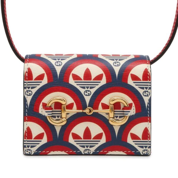 GUCCI GUCCI x adidas Horsebit Shoulder Wallet Red/Navy 702248 Leather | Luna Bags