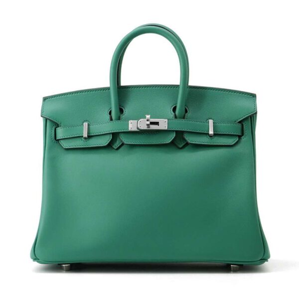 HERMES Birkin Verso Vert Vertigo/Celeste Swift Leather Size 25 | Luna Bags