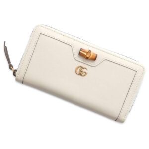 GUCCI Diana Round Zip Long Wallet Ivory 658634 Leather/Bamboo | Luna Bags