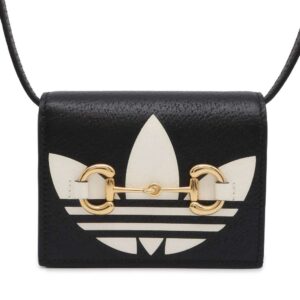 GUCCI Horsebit Shoulder Wallet Black/White 702248 Leather | Luna Bags