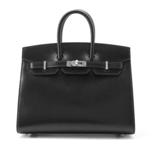 HERMES Birkin Sellier Black Box Calf Leather Size 25 | Luna Bags