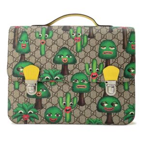 GUCCI GG Supreme Children's Backpack Smiling Plant Beige/Green/Yellow 410791 PVC Leather | Luna Bags