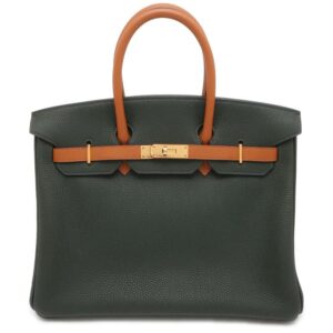 HERMES Birkin Star Mark Vert Fonce/Gold Togo Leather Size 35 | Luna Bags