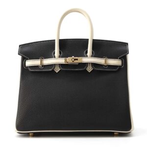 HERMES Birkin SPO Black/Craie Togo Leather Size 25 | Luna Bags