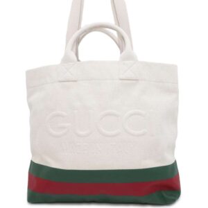GUCCI Tote Bag with embossed details Natural 782741 Canvas | Luna Bags