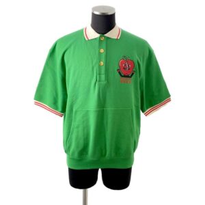 GUCCI polo shirt with patch Size XS Green 658081 Cotton100% | Luna Bags