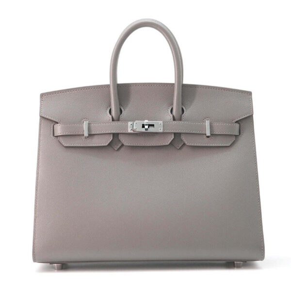HERMES Birkin Sellier Gris Meyer Veau Madame Size 25 | Luna Bags