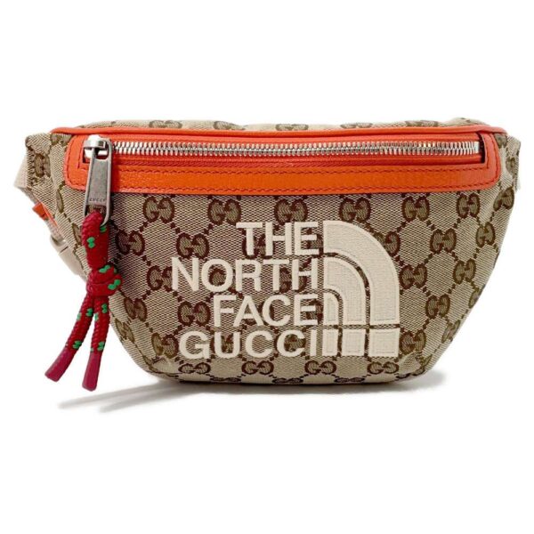 GUCCI Crossbody Bag The North Face Collaboration Orange/Beige 650299 GG Canvas | Luna Bags