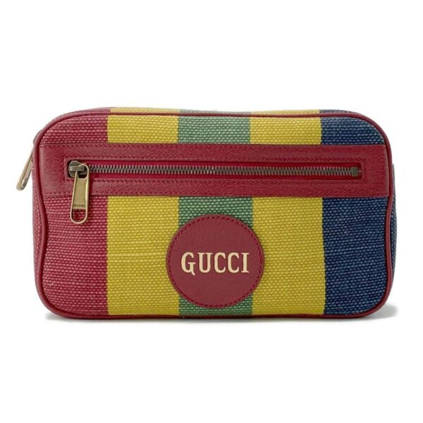 GUCCI Baiadera Striped Waist Bag Multicolor 625895 Canvas Leather | Luna Bags