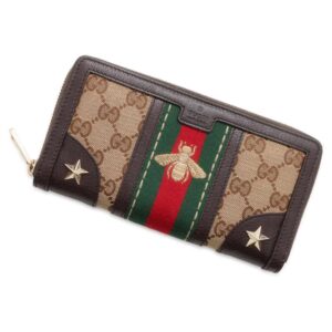 GUCCI Long Wallet Brown 406754 Leather/Canvas | Luna Bags