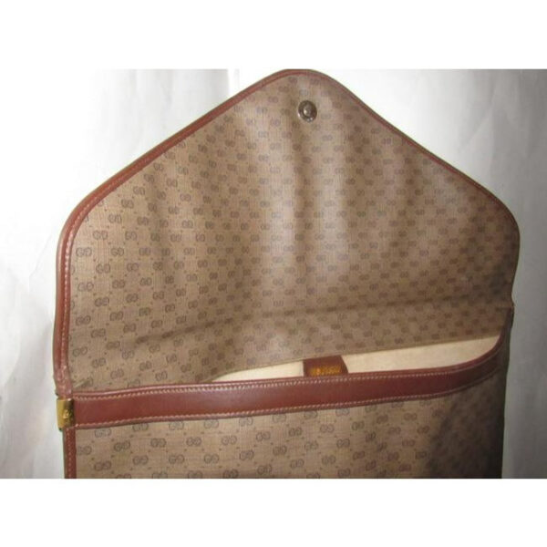 Gucci ,1970's - 1980's, Brown Leather Micro Guccissima Print Coated Canvas & Leather, Vintage XL Envelope Clutch | Luna Bags