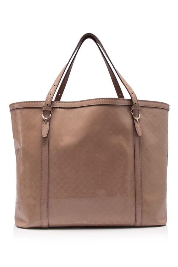 Gucci Brown Microguccissima Patent Leather Nice Tote Bag Italy | Luna Bags
