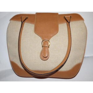 Gucci Jackie Natural Canvas & Camel Leather Satchel | Luna Bags