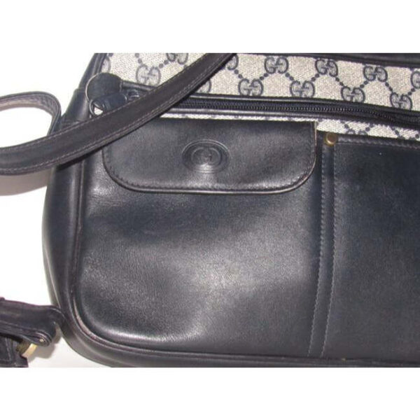 Gucci Vintage Shades Of Blue With Large G Logo Print Coated Canvas And Leather | Luna Bags