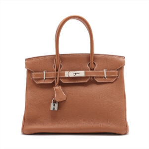 Hermes Birkin 30 Gold Clemence - Q Square | Luna Bags