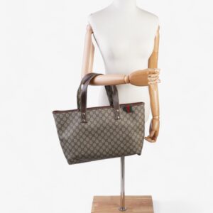 Gucci GG Tote Bag GG Supreme / Brown Coated Canvas | Luna Bags