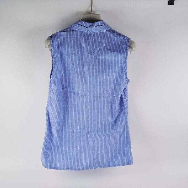 Louis Vuitton Slesveless Lavaliere Blouse Blue Size 34 | Luna Bags