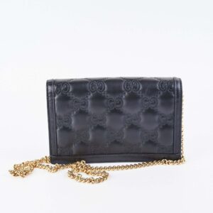 Gucci GG Matelasse Chain Wallet Black | Luna Bags