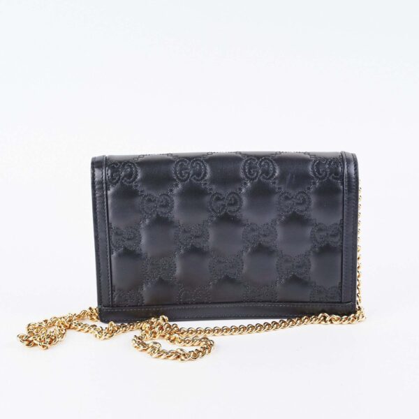 Gucci GG Matelasse Chain Wallet Black | Luna Bags
