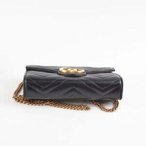 Gucci Marmont Wallet on Chain WOC Black | Luna Bags