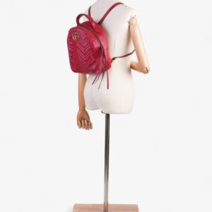 Gucci Marmont Backpack Red Matelasse Leather | Luna Bags