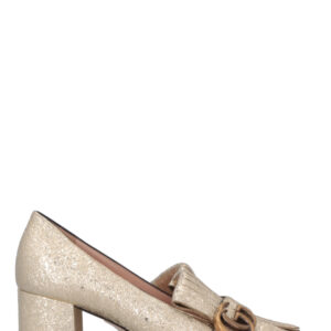 GUCCI GG Marmont Platform Heels Gold | Luna Bags