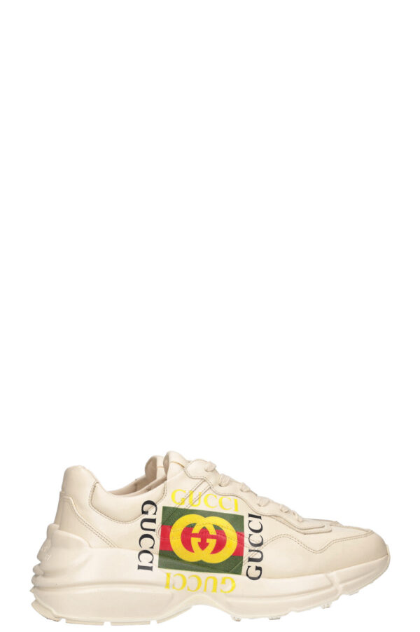 GUCCI Rhyton Square Logo Sneaker White Leather | Luna Bags