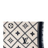 LOUIS VUITTON Scarf MNG Silk Wool Black Beige | Luna Bags - Image 4