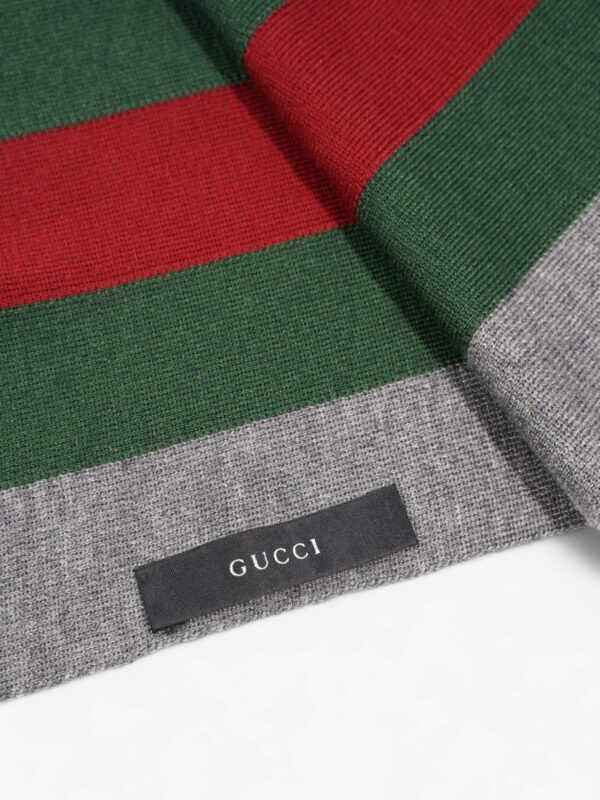 Gucci Classic Stripe Grey / Red / Green Wool | Luna Bags