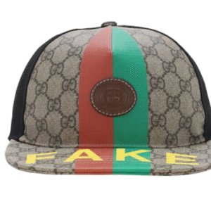 Gucci FAKE/NOT Logo Print Baseball Hat | Luna Bags