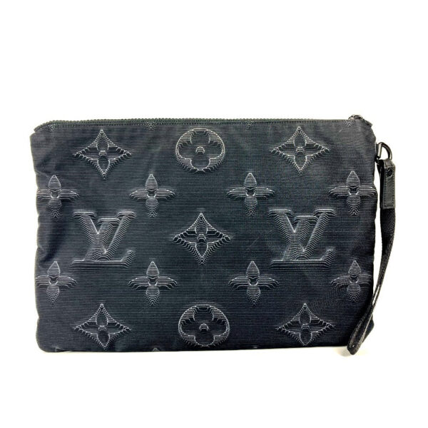 LOUIS VUITTON Clutch bag M80142 Nylon black Monogram Reversible A4 Pochette | Luna Bags
