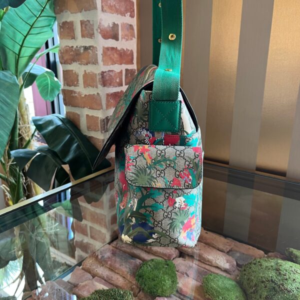 GUCCI GG Supreme Monogram Jungle Green Diaper Bag | Luna Bags