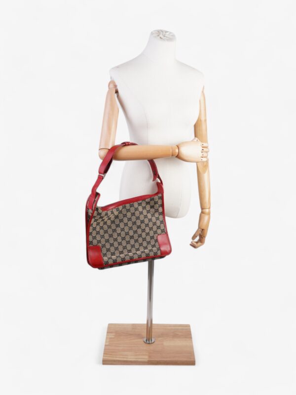 Gucci GG Shoulder Bag GG Supreme / Beige / Red Canvas | Luna Bags