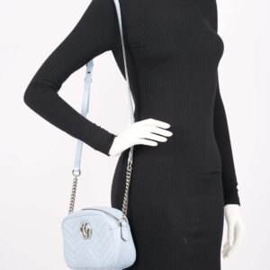 Gucci Womens Marmont Bag Blue Leather Small | Luna Bags