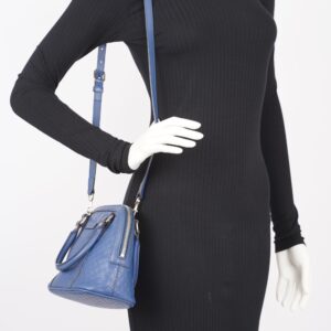 Gucci Womens Dome Bag Blue Leather Small | Luna Bags