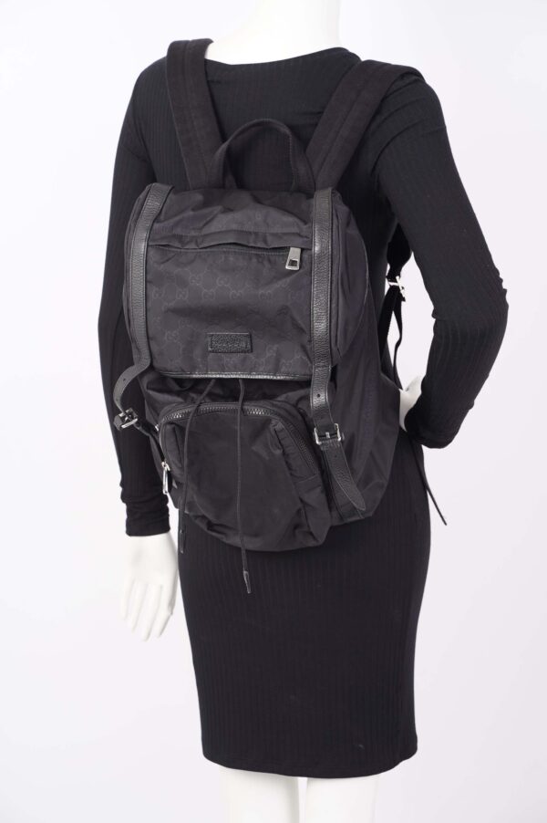 Gucci Vintage Nylon Backpack Black | Luna Bags