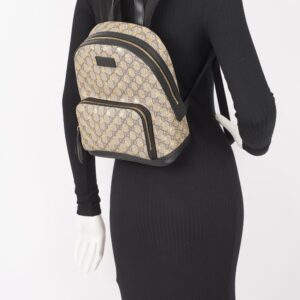 Gucci Womens GG Supreme Bees Backpack Brown / Gold Canvas Small | Luna Bags