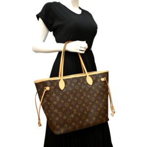 Louis Vuitton Neverfull MM Monogram Canvas Tote Bag Brown | Luna Bags
