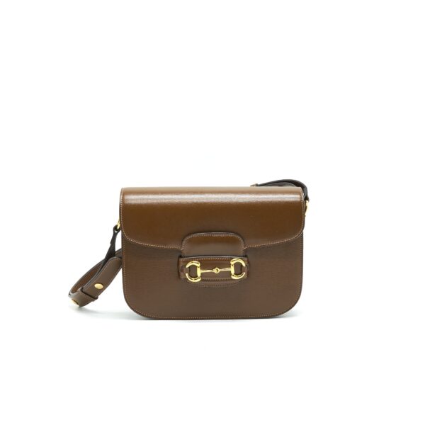Gucci 1955 Horsebit Leather Shoulder Bag Brown | Luna Bags