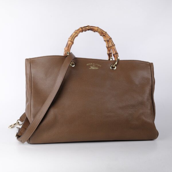 Gucci Bamboo Handle Large Tote Brown | Luna Bags