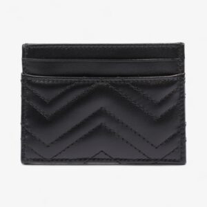 Gucci GG Marmont Card Holder Black Matelasse Leather | Luna Bags